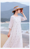 Purity Ornamental Ramie Cheongsam Dress Embroidered Qipao