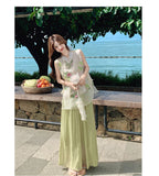 Monarch 2-Piece Green Printed Cheongsam Set