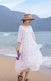 Purity Ornamental Ramie Cheongsam Dress Embroidered Qipao