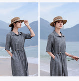Luster Smoke Gray Cheongsam Qipao Dress