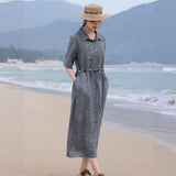 Luster Smoke Gray Cheongsam Qipao Dress