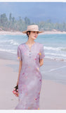 Zorina Floral V Neck Cheongsam Qipao Dress