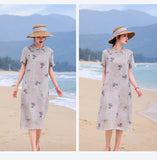 Heloise Immaculate Mandarin Collar Floral Cheongsam Qipao Dress