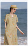 Kiara Flowing V Neck Floral Cheongsam Qipao Dress