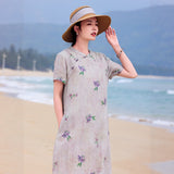 Heloise Immaculate Mandarin Collar Floral Cheongsam Qipao Dress