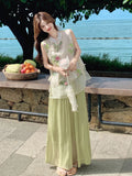 Monarch 2-Piece Green Printed Cheongsam Set