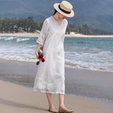 Gregarious V Neck Embroidered Cheongsam Qipao Dress