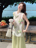 Monarch 2-Piece Green Printed Cheongsam Set