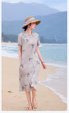 Heloise Immaculate Mandarin Collar Floral Cheongsam Qipao Dress