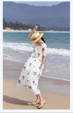 Mirabel Darling White Ramie Cheongsam Dress Embroidered Qipao