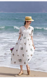 Mirabel Darling White Ramie Cheongsam Dress Embroidered Qipao