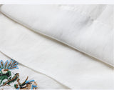 Mirabel Darling White Ramie Cheongsam Dress Embroidered Qipao