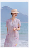 Zorina Floral V Neck Cheongsam Qipao Dress