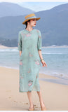 Bryony Lotus Koi Embroidered Cheongsam Qipao Dress