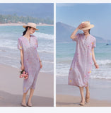 Zorina Floral V Neck Cheongsam Qipao Dress