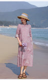 Acacia Queenly Heavy Embroidery Cheongsam Dress Stand Collar Qipao