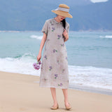 Heloise Immaculate Mandarin Collar Floral Cheongsam Qipao Dress