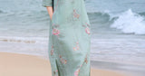 Bryony Lotus Koi Embroidered Cheongsam Qipao Dress