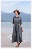 Luster Smoke Gray Cheongsam Qipao Dress