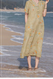 Kiara Flowing V Neck Floral Cheongsam Qipao Dress