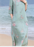 Bryony Lotus Koi Embroidered Cheongsam Qipao Dress