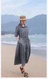 Luster Smoke Gray Cheongsam Qipao Dress