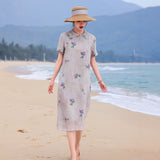 Heloise Immaculate Mandarin Collar Floral Cheongsam Qipao Dress
