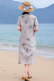 Heloise Immaculate Mandarin Collar Floral Cheongsam Qipao Dress
