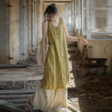 Ulrika Ramie Cotton Hand-Dyed Cheongsam Dress