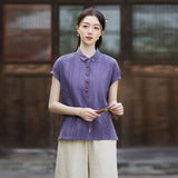 Cecilia Lapel Cotton Ramie Cheongsam Top