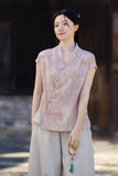 Vivian Light Pink Ramie Cheongsam Top
