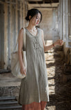 Ulrika Ramie Cotton Hand-Dyed Cheongsam Dress