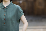 Cecilia Lapel Cotton Ramie Cheongsam Top
