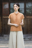 Cecilia Lapel Cotton Ramie Cheongsam Top