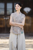 Vivian Light Pink Ramie Cheongsam Top
