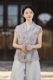 Vivian Light Pink Ramie Cheongsam Top