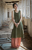 Ulrika Ramie Cotton Hand-Dyed Cheongsam Dress