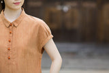 Cecilia Lapel Cotton Ramie Cheongsam Top