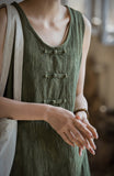 Ulrika Ramie Cotton Hand-Dyed Cheongsam Dress