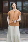 Cecilia Lapel Cotton Ramie Cheongsam Top