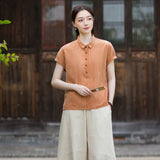 Cecilia Lapel Cotton Ramie Cheongsam Top