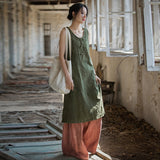 Ulrika Ramie Cotton Hand-Dyed Cheongsam Dress
