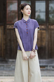 Cecilia Lapel Cotton Ramie Cheongsam Top