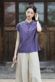 Cecilia Lapel Cotton Ramie Cheongsam Top