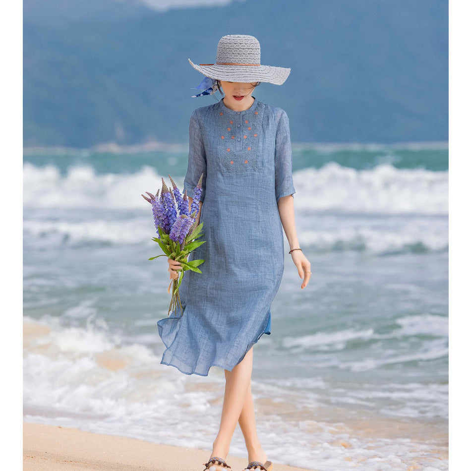 blue dress singapore Blue Bliss Off Shoulder Bohemian Dress