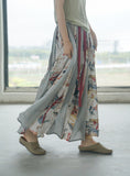 Classic Print Oversized Contrast Cheongsam Skirt