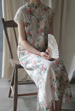 Floral Fan Cheongsam Dress